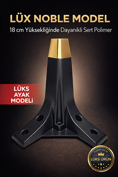 GÜLZE (18 cm) Black Color Lux Noble Model Furniture Leg (Furniture Leg, Cabin...
