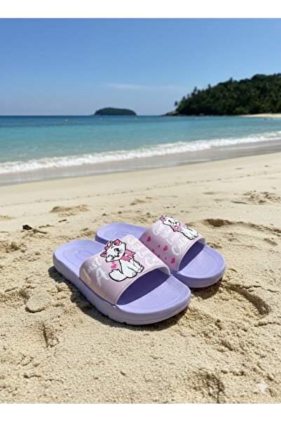 Behtah Kundura Papuci de vară pentru copii, ilustrați, din PU, cu talpă confo...