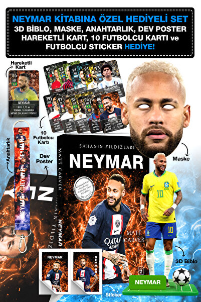 Parodi Yayınları Neymar Futbol Kitabı Hediyeli Set - 3D Biblo, Maske, Anahtar...