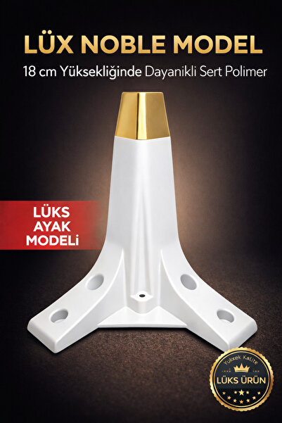 GÜLZE (18 cm) White Color Lux Noble Model Furniture Leg (Furniture Leg, Cabin...