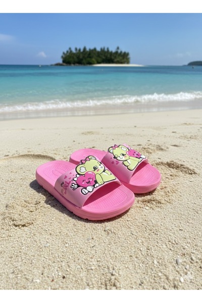 Behtah Kundura Papuci de vară pentru copii, ilustrați, din PU, cu talpă confo...