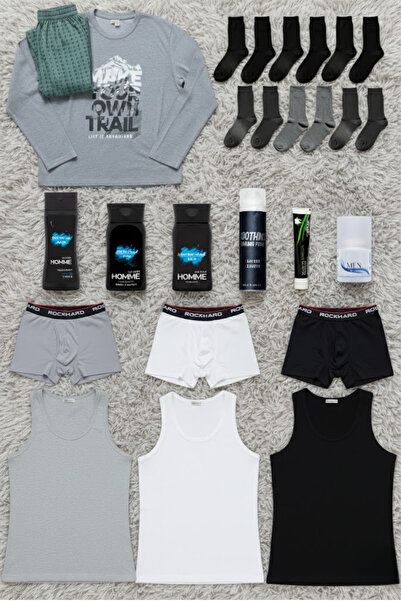 ZENCHES Set de pijamale pentru bărbați, Set de îngrijire, Set de lenjerie int...