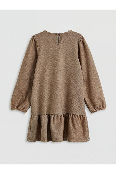 LC Waikiki Crew Neck Bow Detail Plaid Girls' Dress