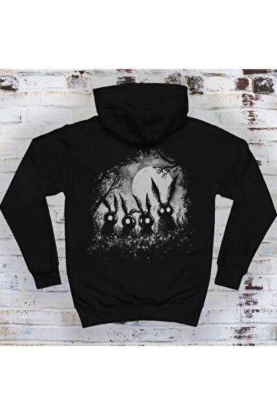 COZYWEAR سويت شيرت أسود كبير الحجم للجنسين مع قلنسوة، مطبوع بجودة عالية، مريح...