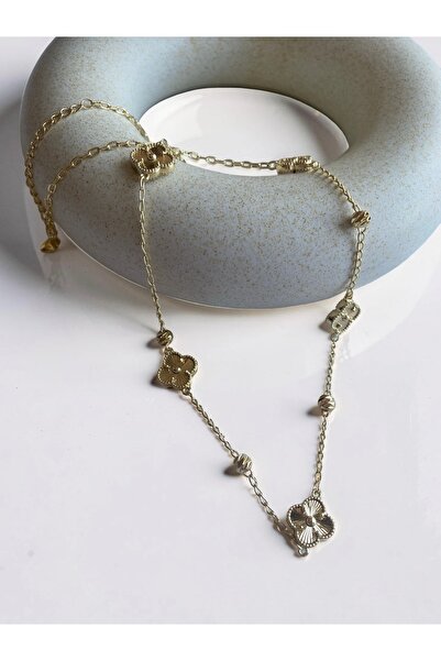 Ceki Home Kadın Çelik Kolye Yonca Detay