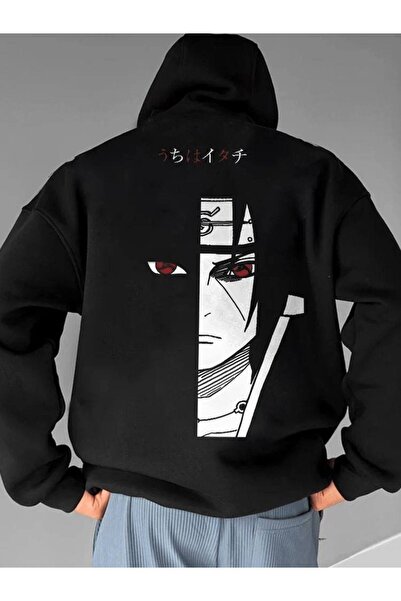 COZYWEAR سويت شيرت أسود كبير الحجم للجنسين مع قلنسوة، مطبوع بجودة عالية، مريح...