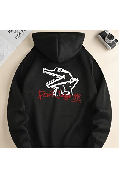 COZYWEAR سويت شيرت أسود كبير الحجم للجنسين مع قلنسوة، مطبوع بجودة عالية، مريح...