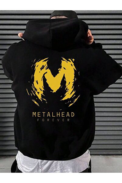 COZYWEAR سويت شيرت أسود كبير الحجم للجنسين مع قلنسوة، مطبوع بجودة عالية، مريح...