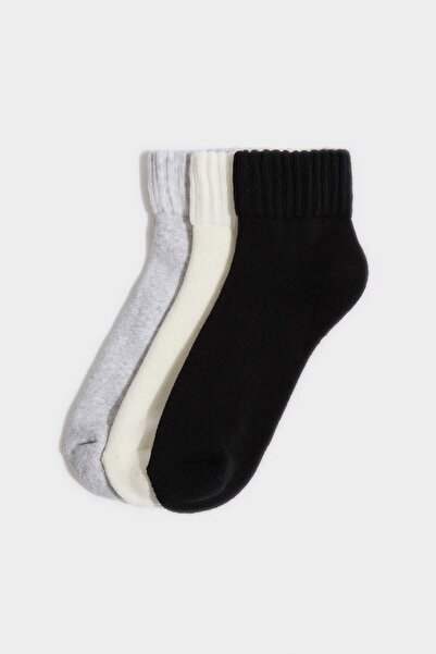 DeFacto Γυναικείες βαμβακερές κάλτσες πετσετέ τριών τεμαχίων H2521AXNS