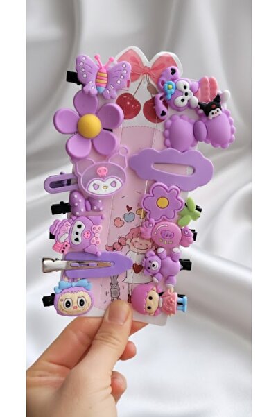 LO ADORO Set de agrafe pentru fetițe și bebeluși, cu ursuleț maro, 14 piese –...