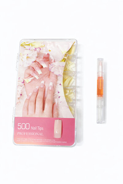 OEM Set of 500 Professional Nail Tips + Pen-Type Cuticle Oil – Ideal for Buil...