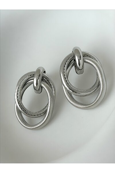 QA Quella Accessories Women's Design Mng Ring Knot Silver Color Silver Earrings
