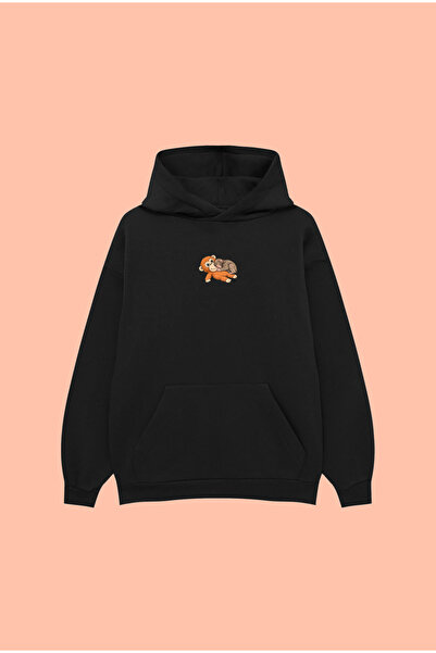 PURE POWER Maymun Punch ΚΟΡΔΕΛΑ UNISEX oversized ΜΑΥΡΟ P Βαμβάκι U K με κουκο...