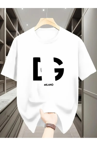 Massgai Unisex Milano Italy Printed Oversize 100% Cotton T-Shirt