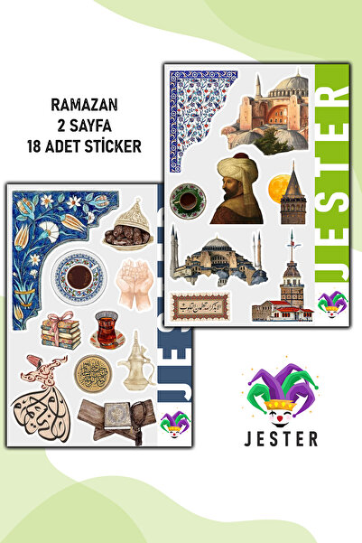 Jester Ramazan Temalı Sticker, Çıkartma, Günlük, Ajanda, Planlayıcı, Bullet, ...