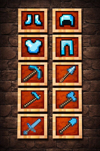 GAME SHOT Minecraft 10 Adet - item frame - eşya çerçevesi