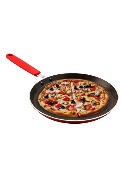 Sweet Home 25 cm Non-Stick Pizza Pan with Soft Touch Silicon Handle