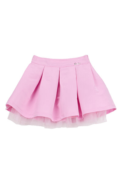 Barbie Yüksek Bel Kabarık Pembe Düz Kısa Kız Çocuk Etek BRB6SG-ETK6528