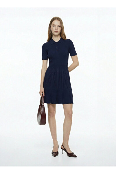 Fabrika Triko Elbise, XL, Lacivert