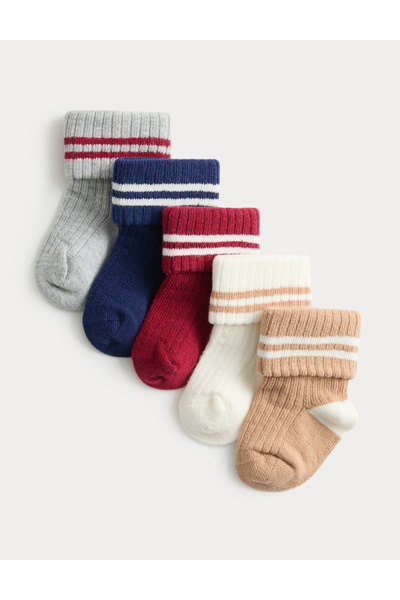 Marks & Spencer 5’li Pamuk Karışımlı Çorap (0-3 Yaş)