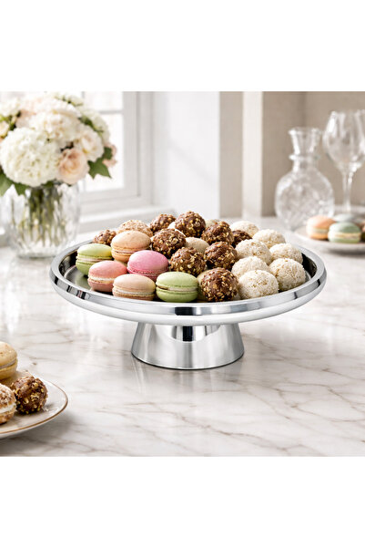 Bin shihoon 32cm Luxury Stainless Steel Serving Stand – Elegant Treat and Nut...