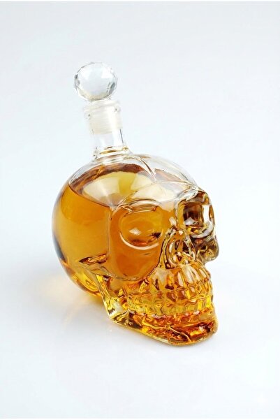 Leyaton Crystal Head Kuru Kafa Cam Şişe Hediyelik Sürahi (350 ML) RVRYT-RS345