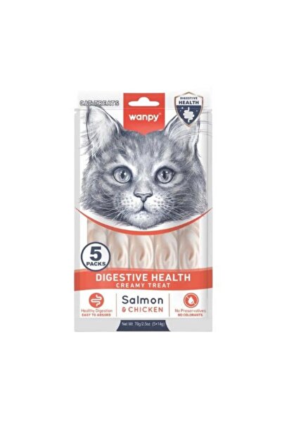 Wanby Creamy Salmon and Chicken Cat Treats (Digestive Health) 5 Envelopes