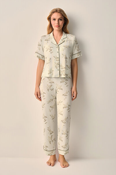 SUWEN Stella Gömlek Yaka Pijama Takımı