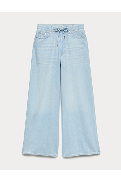 Marks & Spencer Bağlama Detaylı Geniş Paça Jean