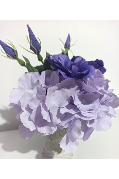 Pasiunea Florilor Ghiveci Regal Din Ceramică Cu Hortensie Lila și Lisianthus Mov