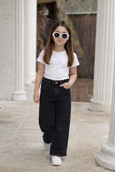 DUDOR KİDS بنطلون جينز أسود ممزق للأطفال (جينز-دينم)-مناسب للعطلات