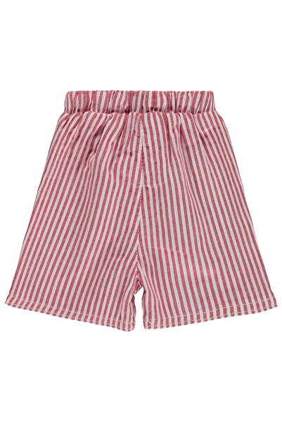Civil Baby شورت مخطط للأطفال من 6-18 شهرًا - أحمر من 6-9 أشهر