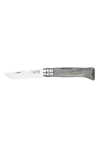 Opinel Pocket Knife N°08, stainless steel, 8.5 cm, 'Tradition Luxe', Grey Bir...