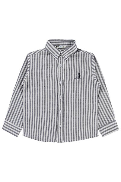 Civil Boys Cămașă brodată pentru copii 2-5 ani - Bleumarin 3-4 ani