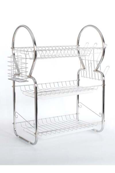 Sweet Home رف تجفيف أطباق بثلاث طبقات، رف تصريف مقاوم للصدأ لحوض المطبخ