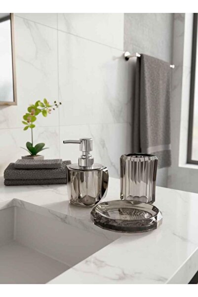 ROSSEV Bathroom Set Crystal Smoked 3 Pieces