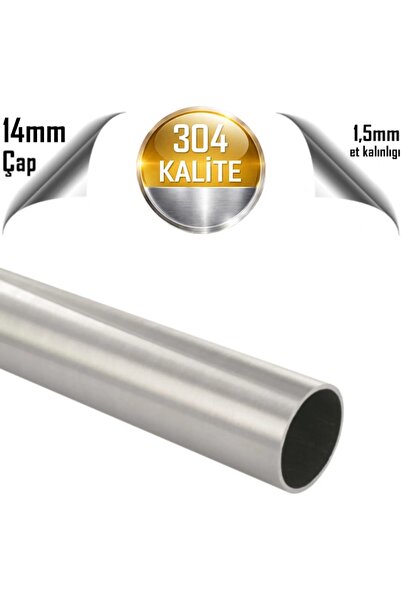 abcpaslanmaz Paslanmaz Çelik 304 Kalite Boru 14 X 1,5 Mm (1 METRE)