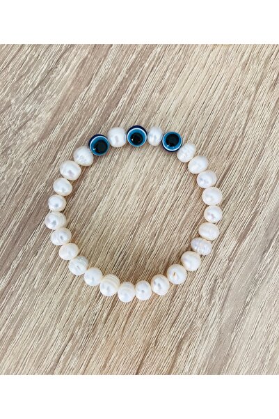 MK tasarım Genuine Pearl- Evil Eye Bead Bracelet-Mkt.1.101.78 Relaxing, Prote...