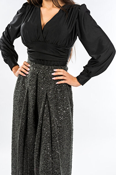 Gorgeaux Black Lycra Bodysuit Beatrice - L(40)