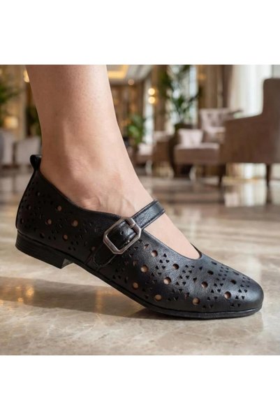 Venüs 26484500Y Women's Genuine Leather Daily Ballerinas