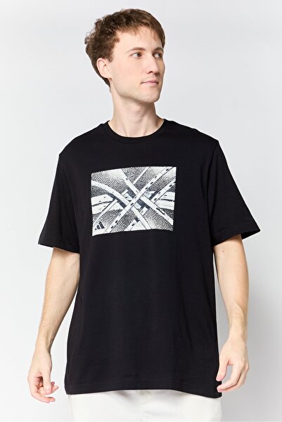 adidas Men Sportswear Fit Short Sleeve Outdoor T-shirt, Black