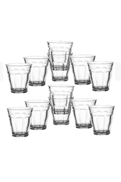 WDA Royal Glass Tea Cups, 12 Piece Set, Clear
