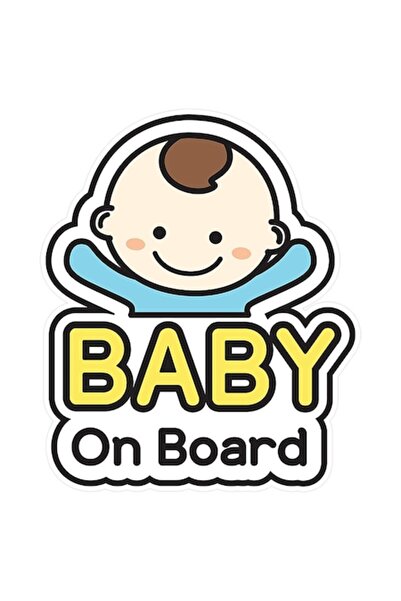 Universal Durable car sticker, Baby on board, boy, 15cm