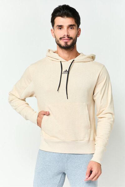 adidas Men Sportswear Fit Long Sleeve Outdoor Hoodie, Beige