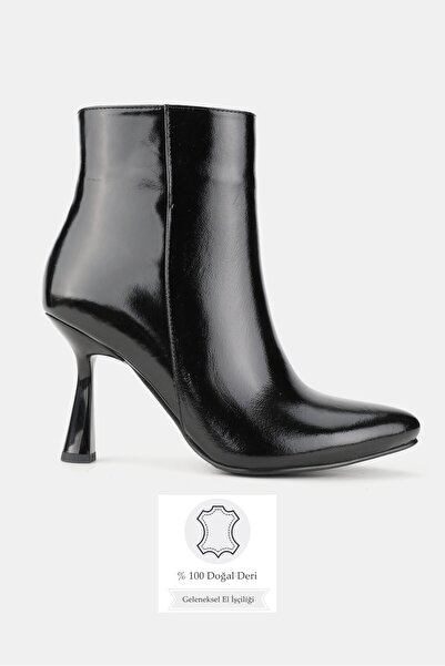 TUNAELLİ Women's Black Patent Leather Genuine Natural Leather Size 35-41 Thin...