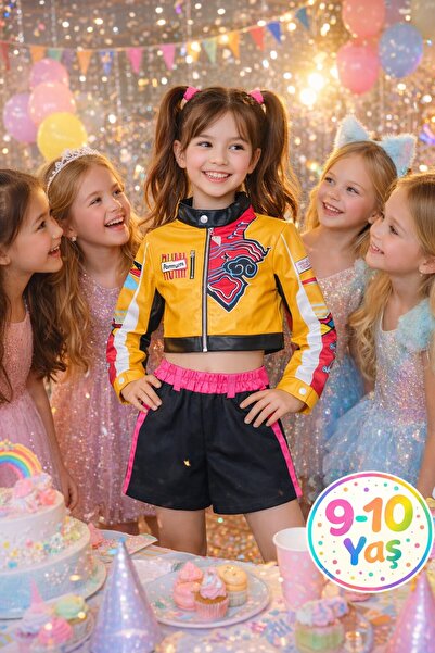 TOYFEST İblis Avcıları K-POP Karakteri Rumi Dizisi Cosplay Deri Ceket Etek 2 ...