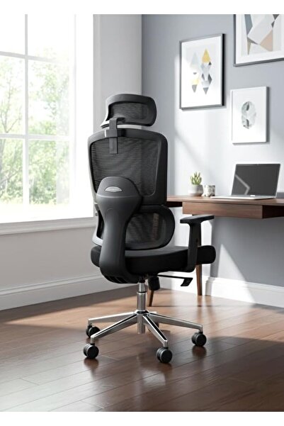 Afifa Furniture Black Office Chair – Ergonomic Chair with High Back Mesh, Lum...
