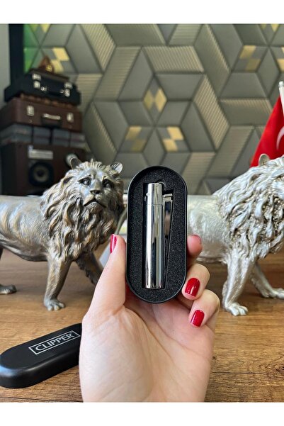 Emba Clipper Metal Kutulu Şık Hediyelik Taşlı Çakmak