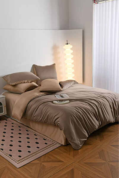 FIONNA.RO Premium Duvet Cover Set 6 Pieces - Brown and Beige