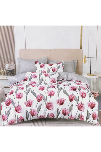 FIONNA.RO Satin Cotton Underwear 4 Pieces - Pink Tulips